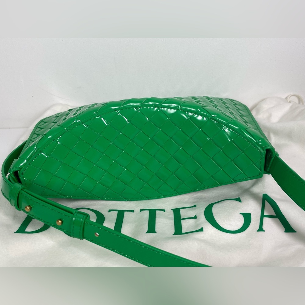 BRAND NEW BOTTEGA VENETA GREEN INTRECCIATO WEAVE SHOULDER LEATHER BAG PURSE - Picture 11 of 13